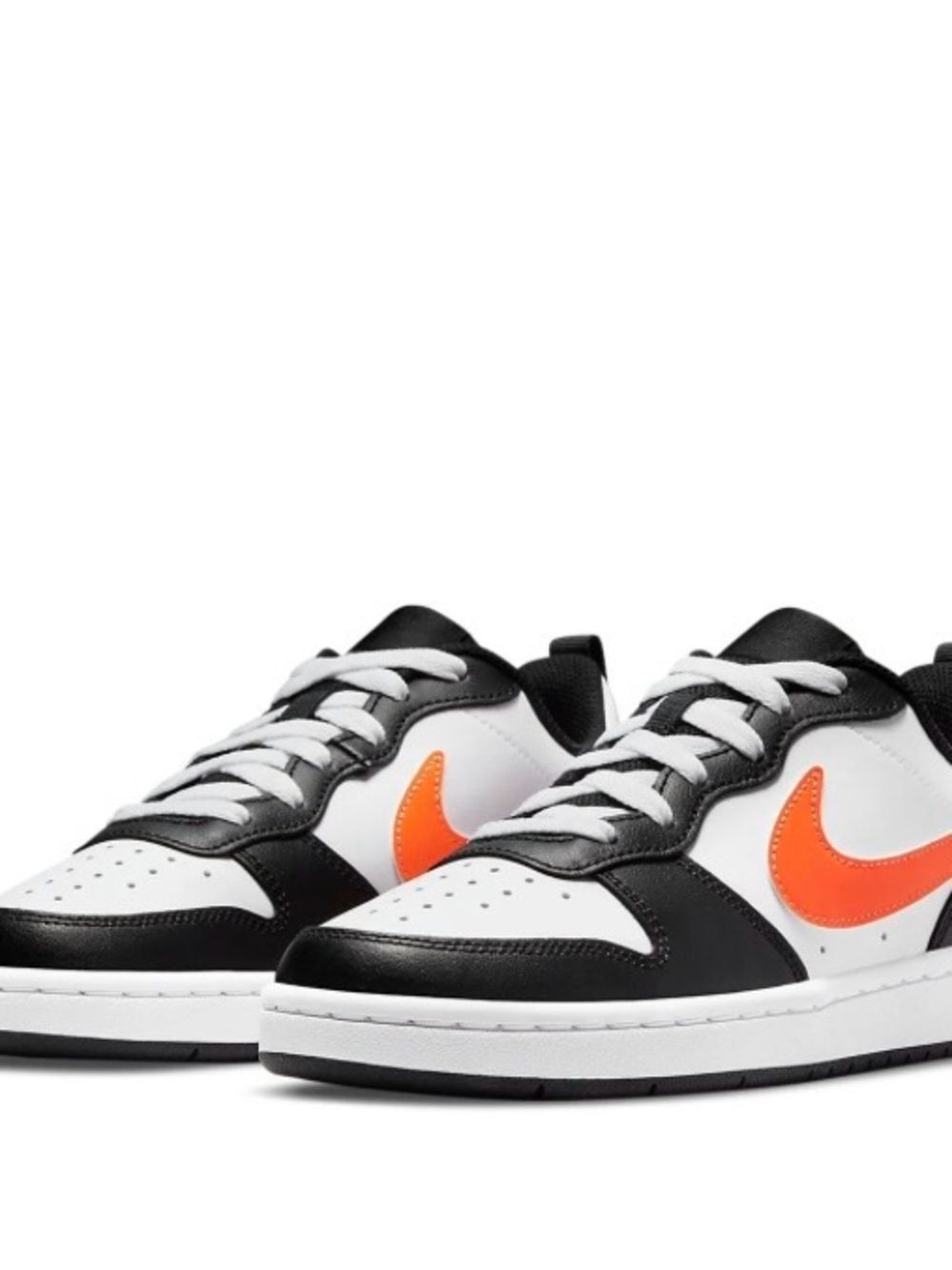 Nike Kids White, Black & Orange Low-Top Sneakers